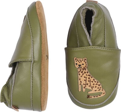 Leopard leather slippers