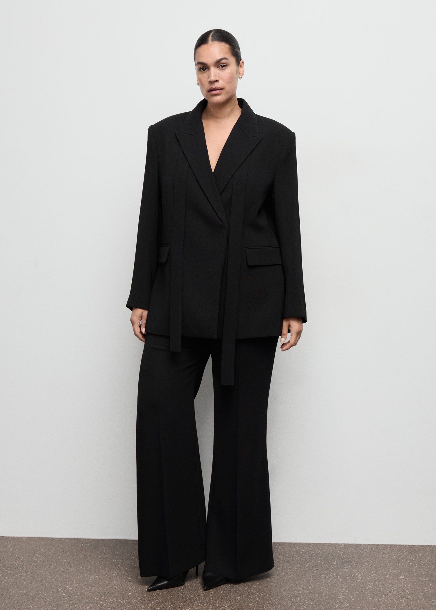 Suit jacket with scarf