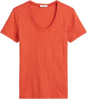 T-shirt, deep round neck twisted