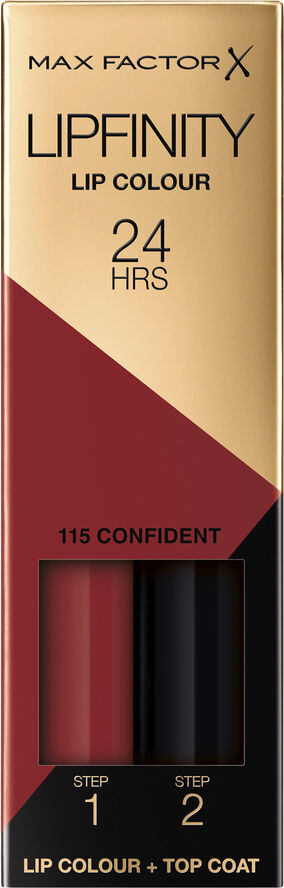 Max Factor Lipfinity 2-step Long Lasting Lipstick, 115 Confident, 2.3