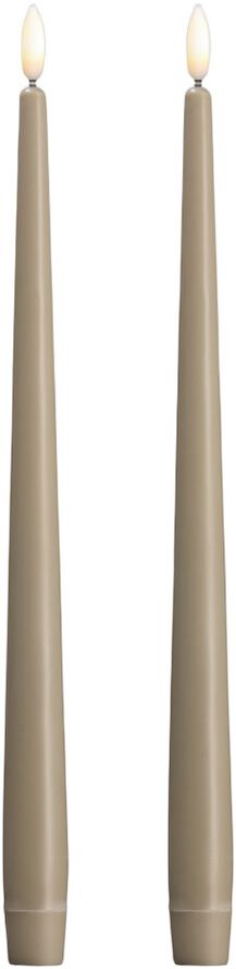 Moods & More - LED taper candle, Silk, Slim, Kit grey, 2-pack, 23x300