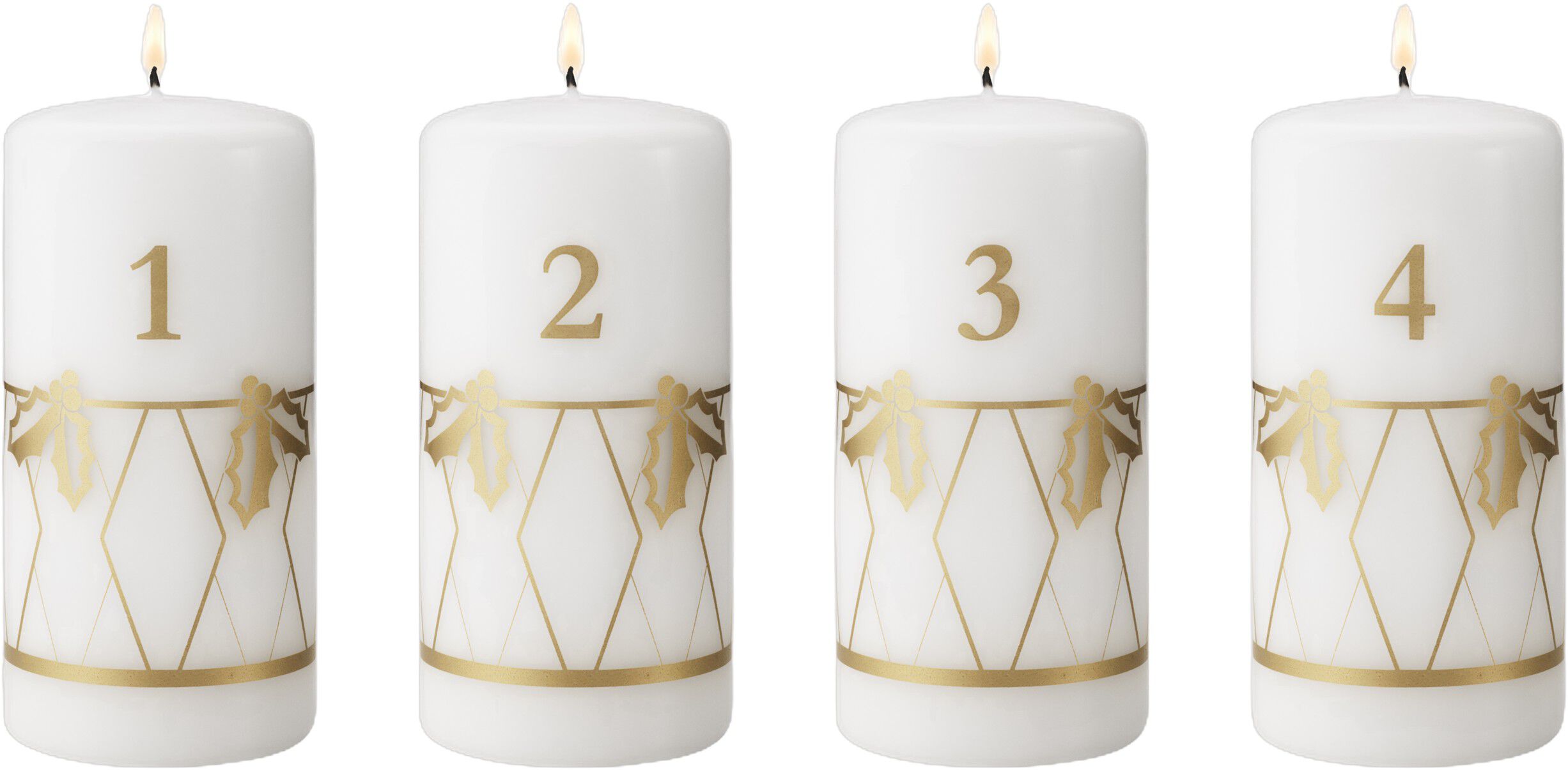 CC 2026 ADVENT CANDLE 4 PCS GOLD PRINT