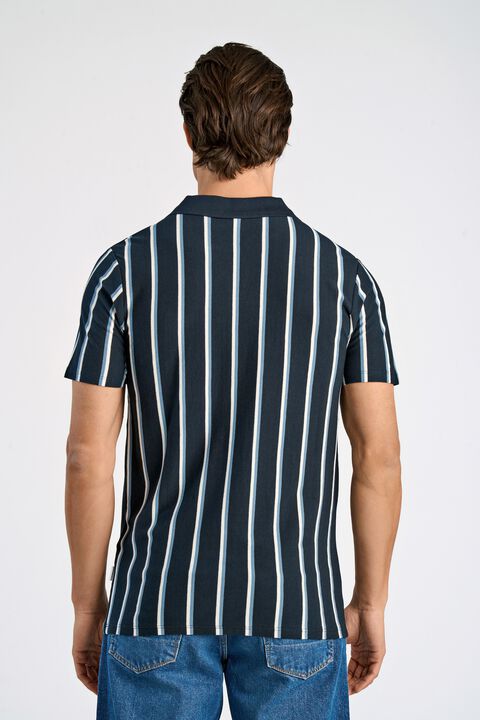 Striped piqué polo shirt S/S