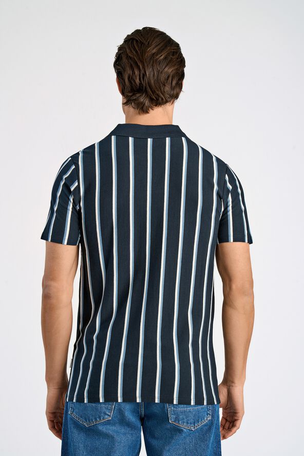 Striped piqué polo shirt S/S