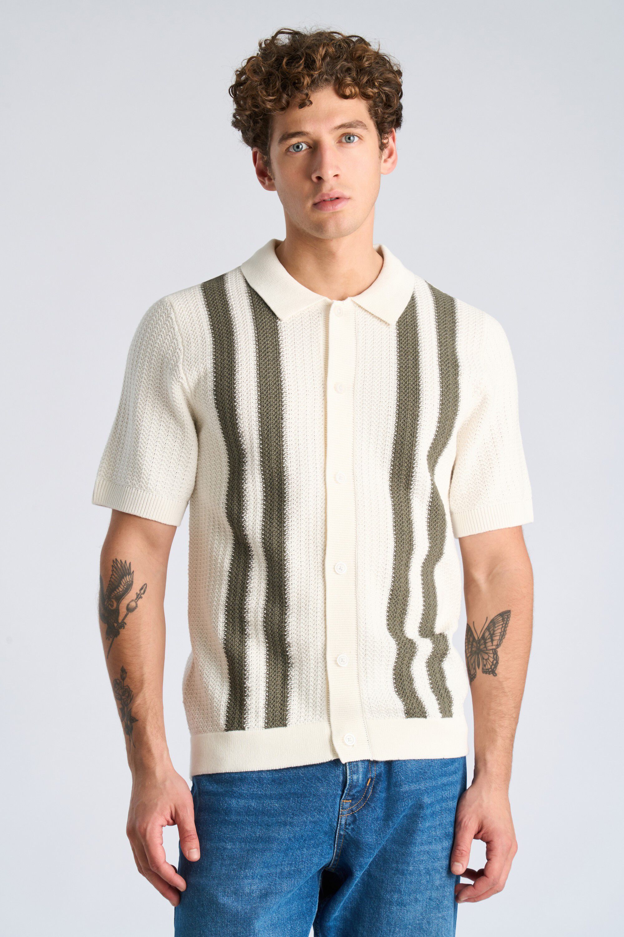 Knitted polo cardigan