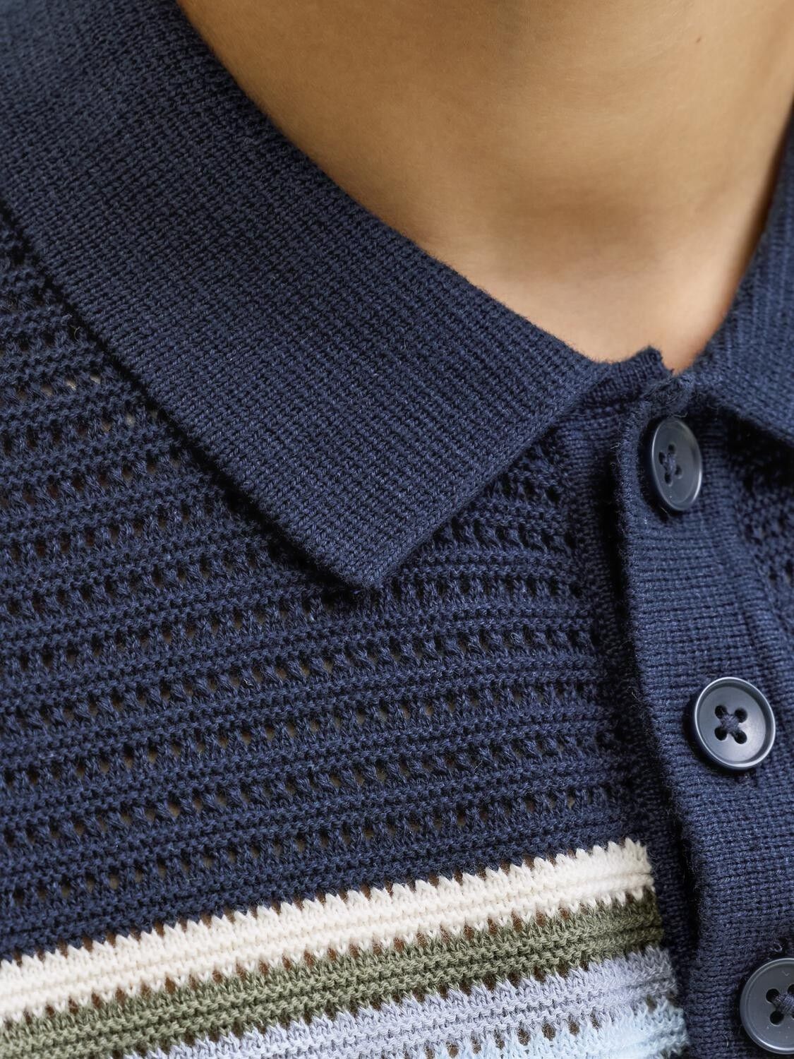 Jormaine Knit Stripe Polo Jnr