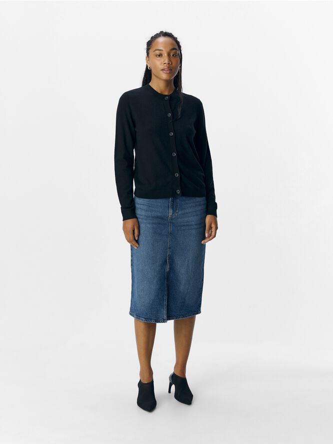 OBJTHESS L/S SHORT CARDIGAN NOOS