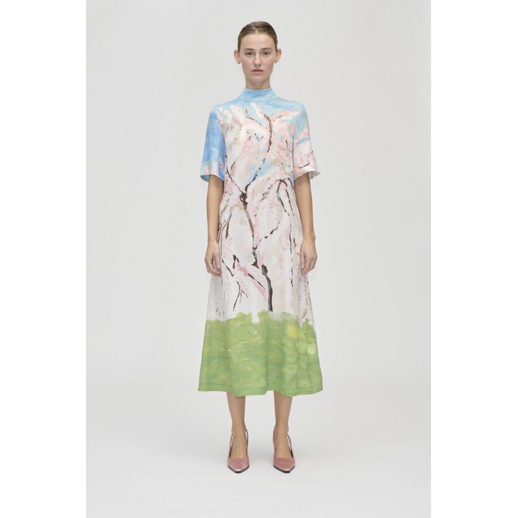 2263 Dry Viscose, Long Sleeve Midi Dress