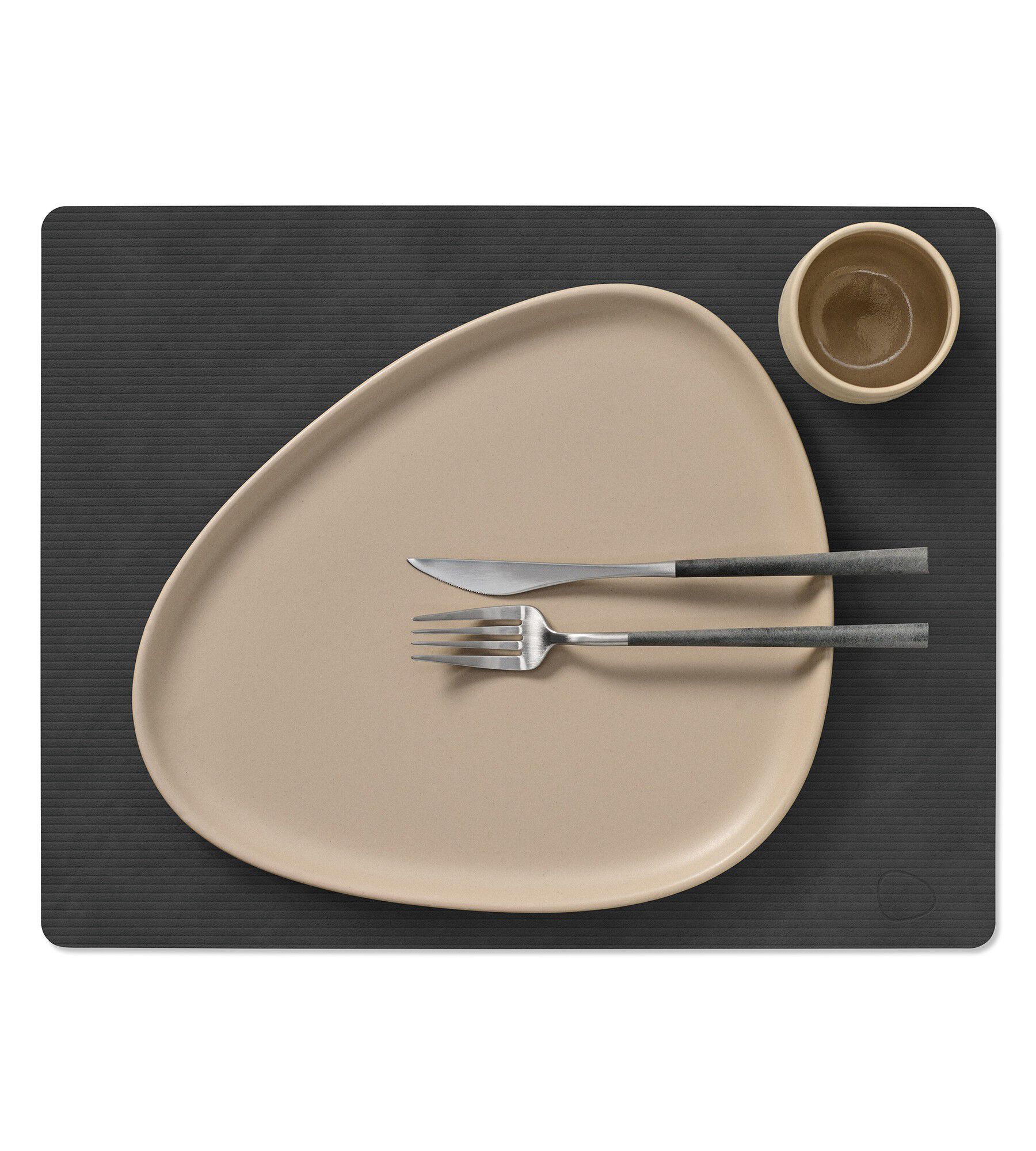 Table Mat Square L Corduroy Black