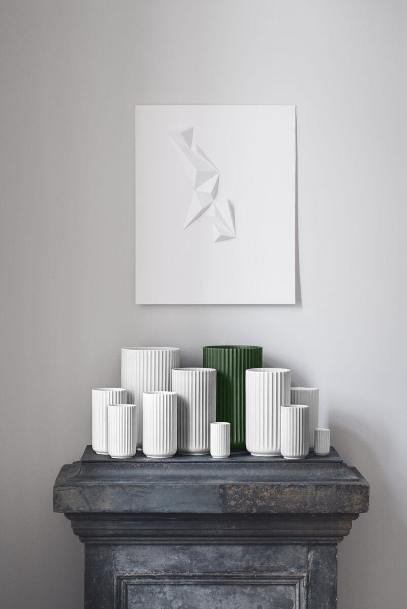 Lyngby Vase H31 cm m&oslash;rk gr&oslash;n porcel&aelig;n