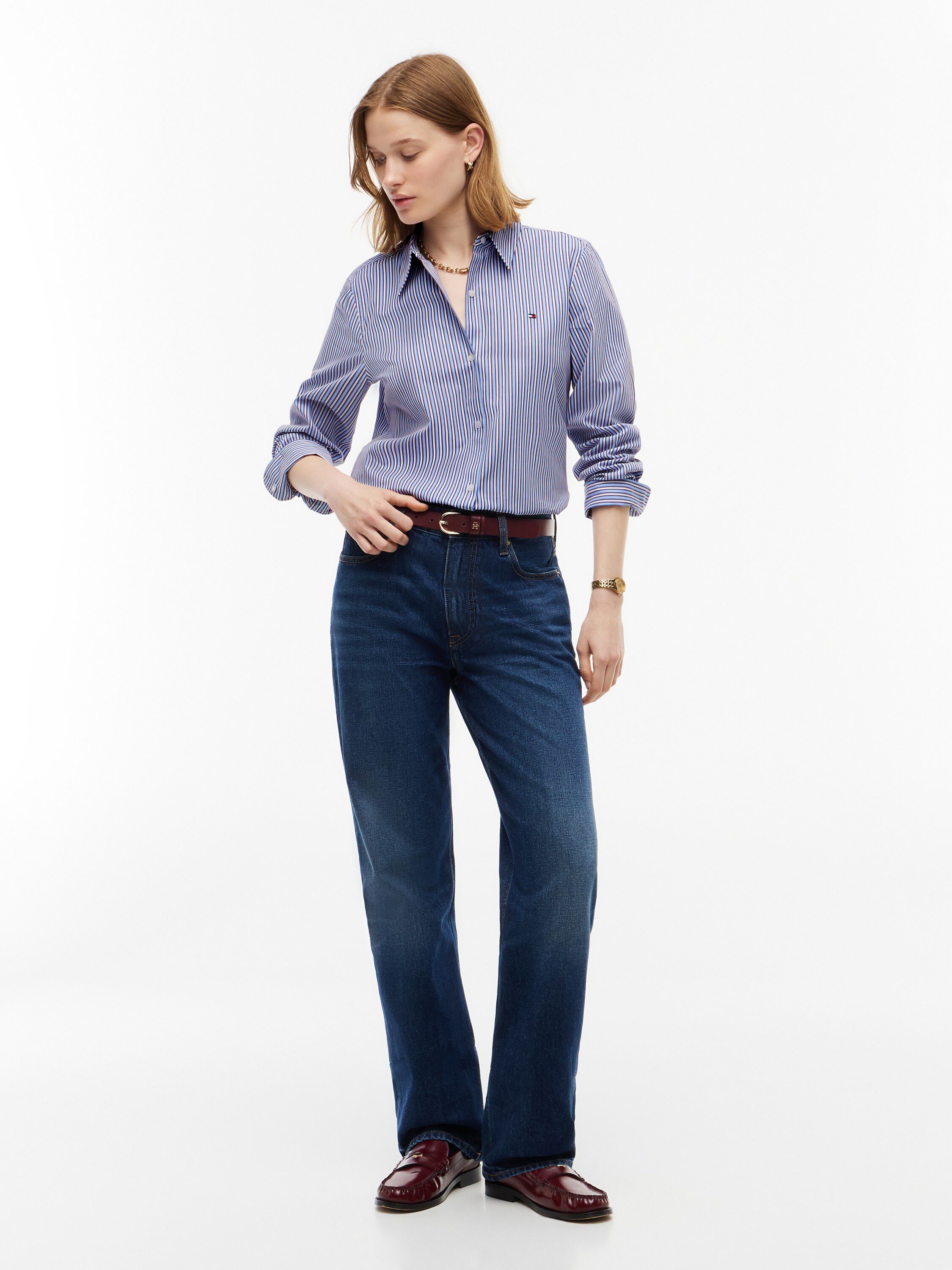 Regular Fit Flag Embroidery Poplin Shirt