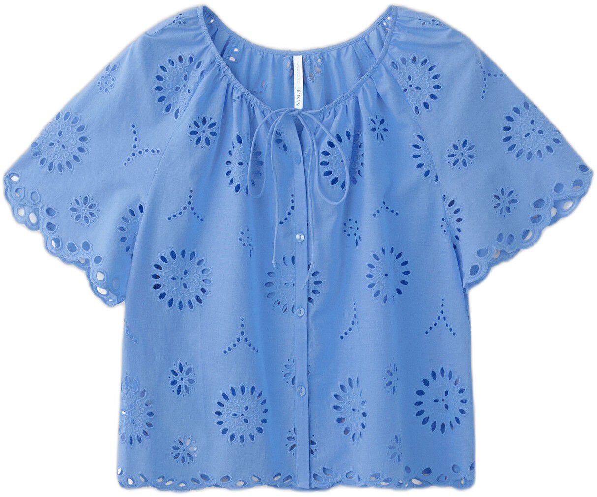 100% cotton blouse with lace embroi