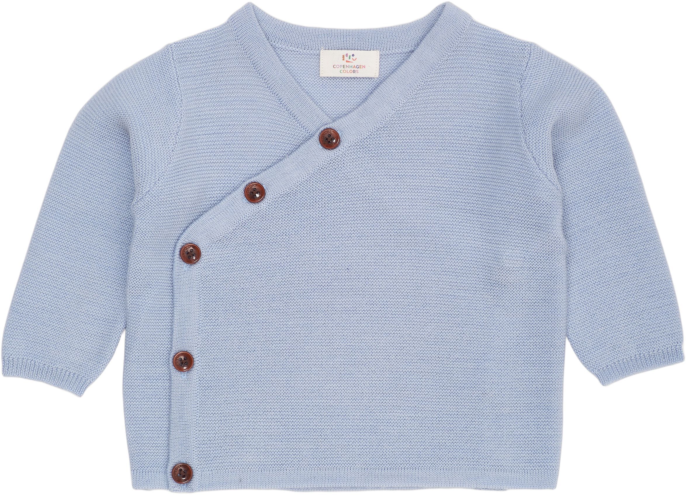 MERINO BABY CROSS-OVER CARDIGAN IN GARTER STITCH