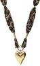Necklace leopard cord heart