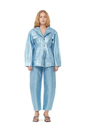Foil Denim Fitted Blazer