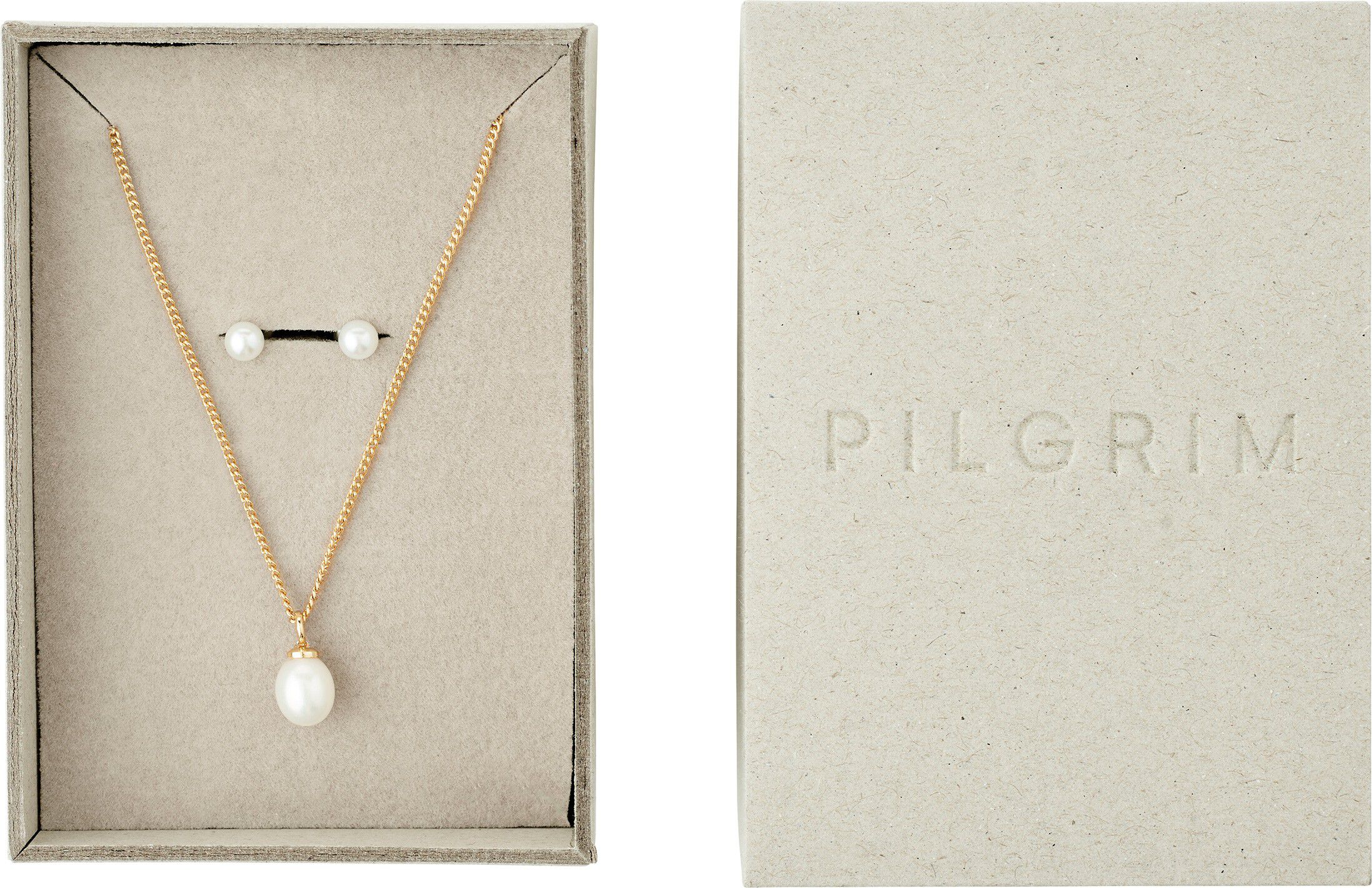 EVENA gift set, necklace & earstuds, gold-plated
