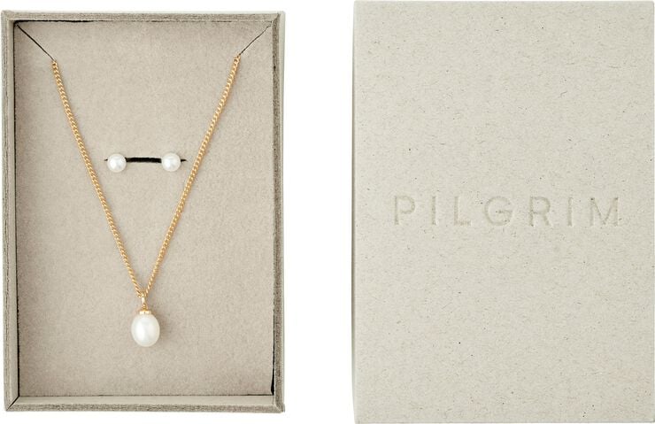 EVENA gift set, necklace & earstuds, gold-plated