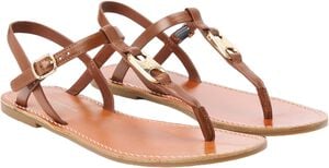 Leather TH Monogram Strap Sandals
