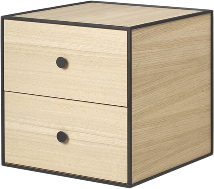 Frame 35, 35x35x35, oak with 2 drawers
