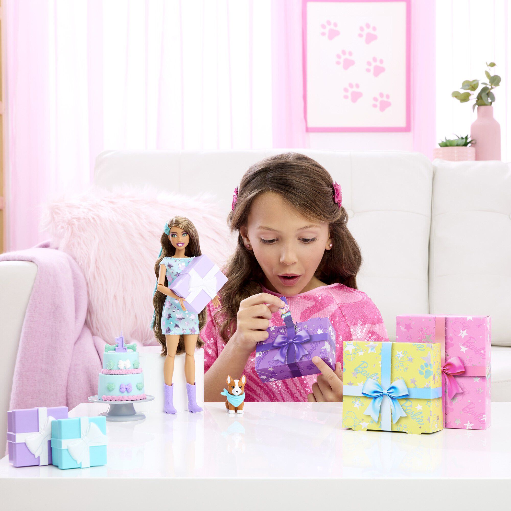 Barbie Party Unboxed Brun