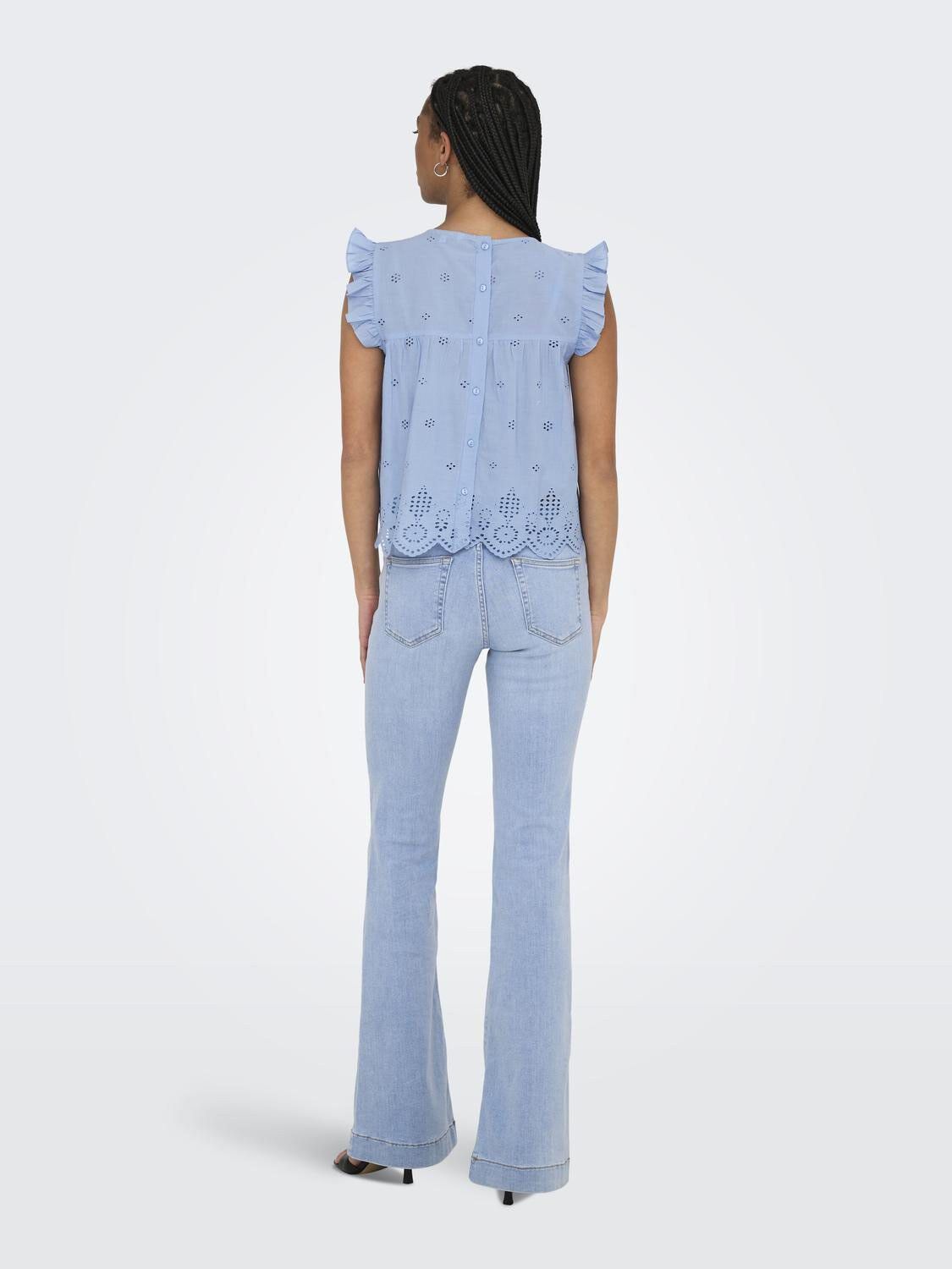 ONLSILLA LIFE S/L FRILL TOP WVN NOO