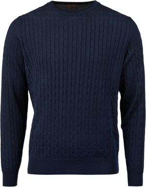 Crew neck cable merino
