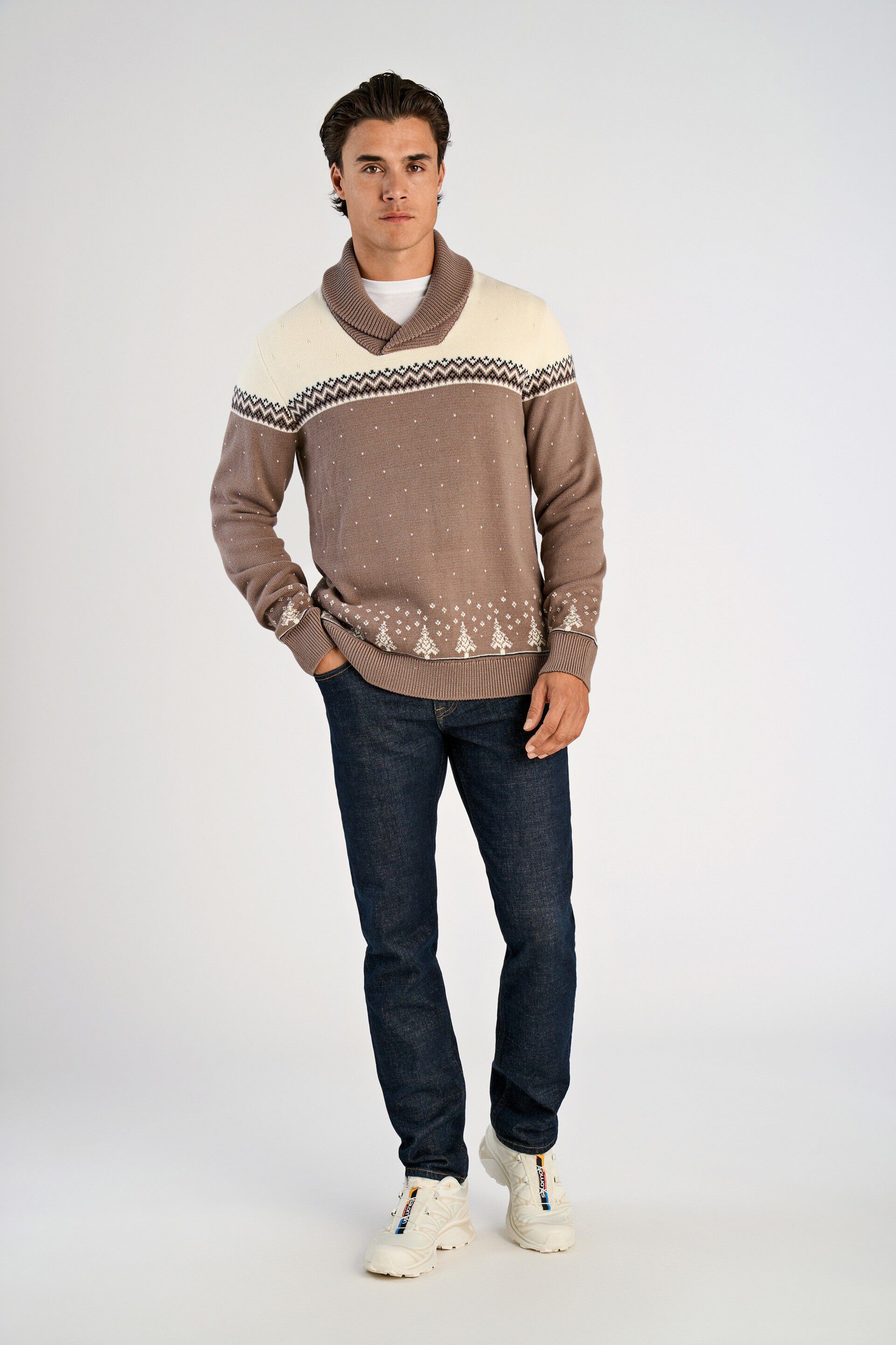 Xmas shawl collar knit