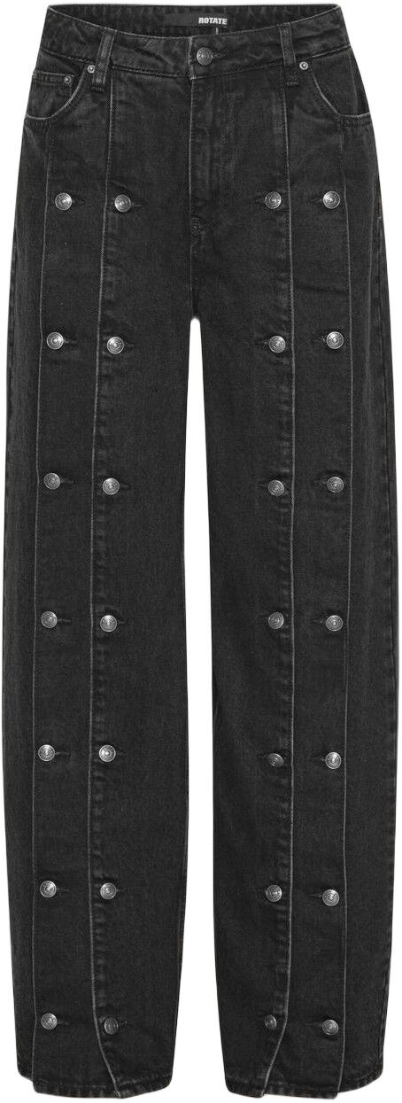 BUTTON DETAIL WIDE JEANS