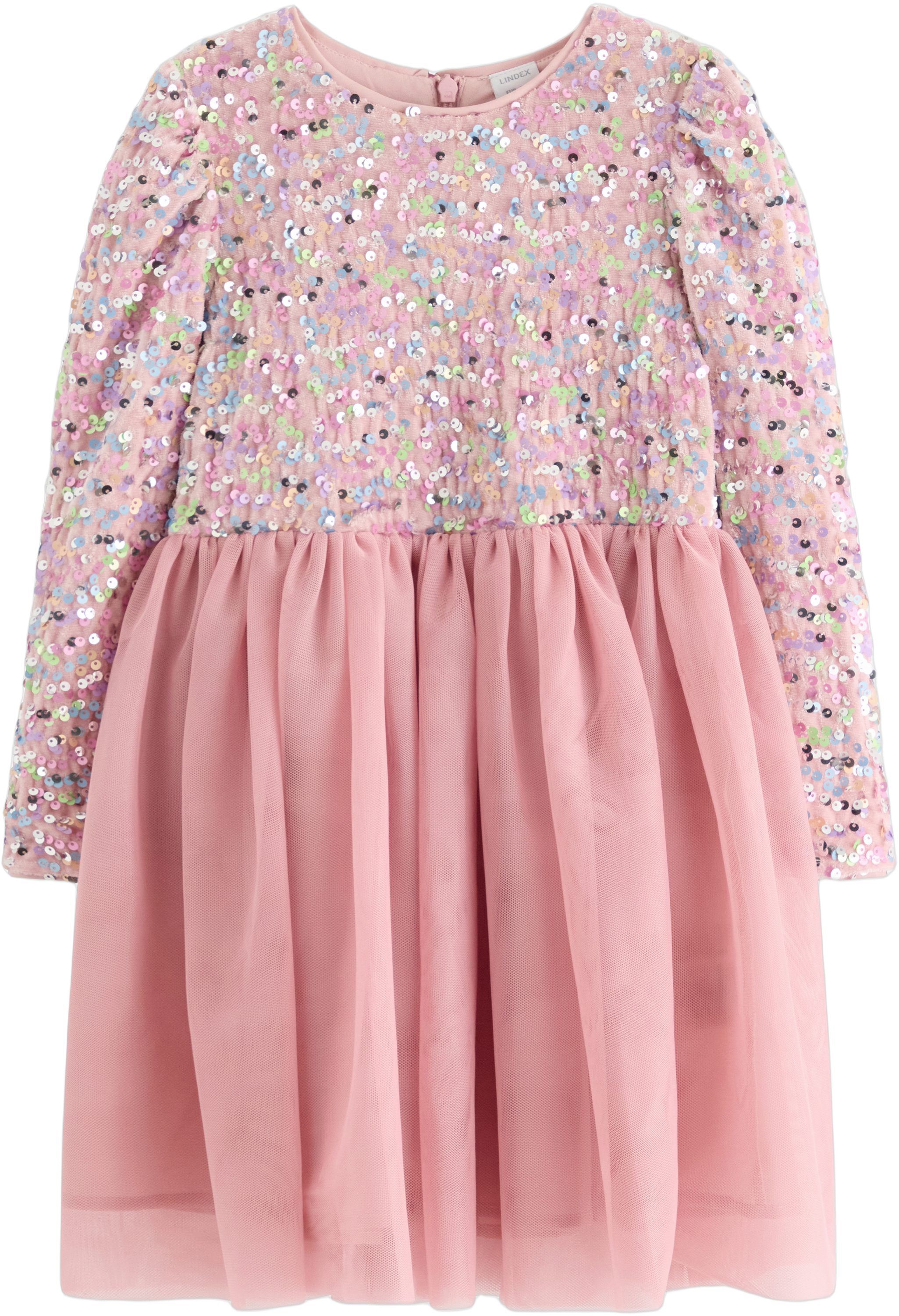 Festive long sleeve dress with a se