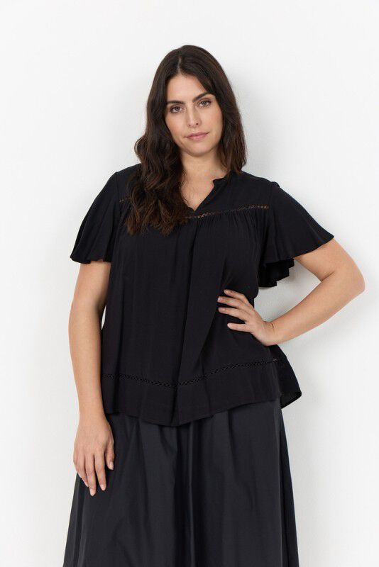 Curvy WA-SIA 44 Bluse Sort