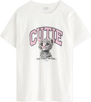 T-shirt i mjuk bomullstrikå med ra