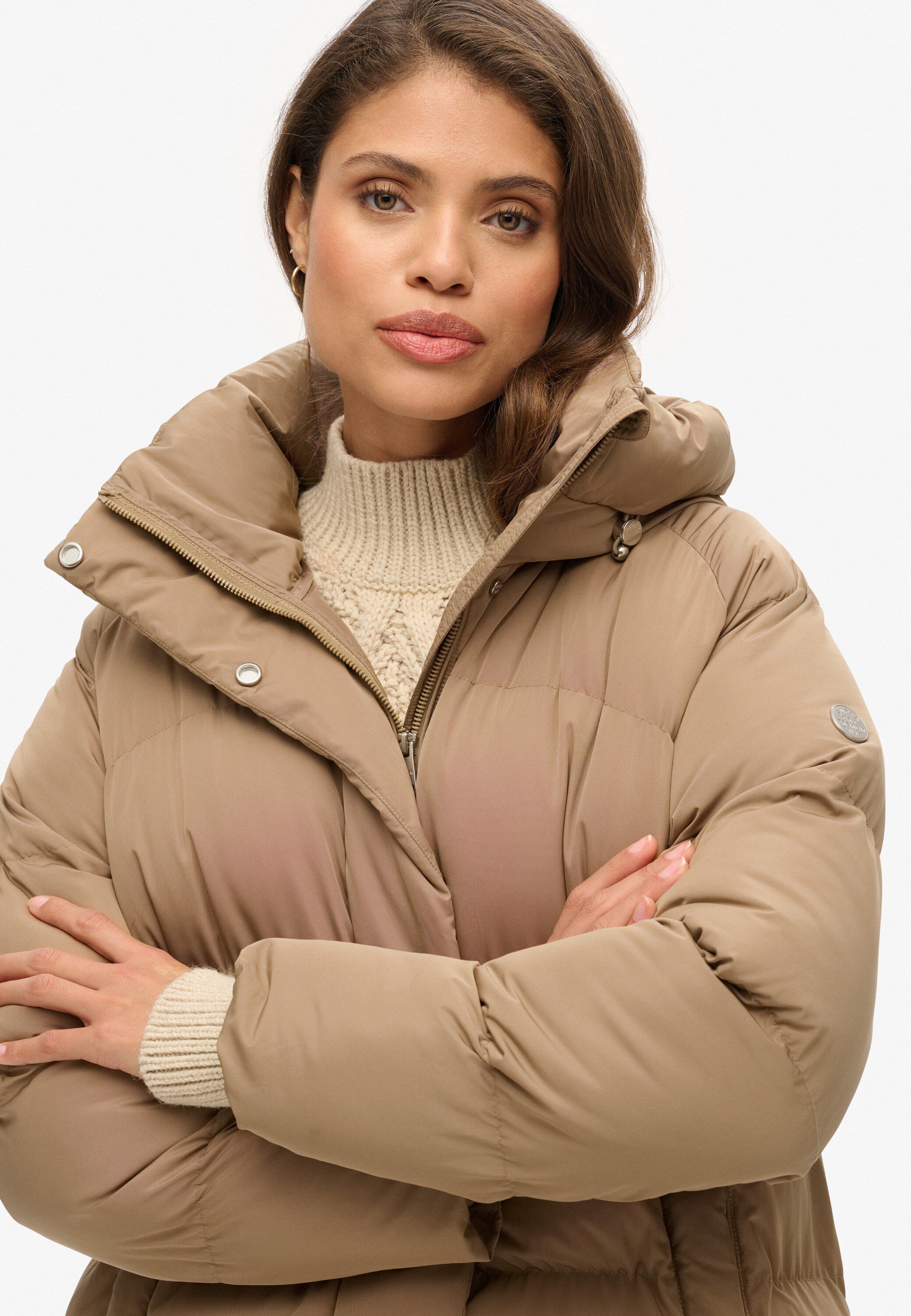 LONGLINE HOODED PUFFER JACKET