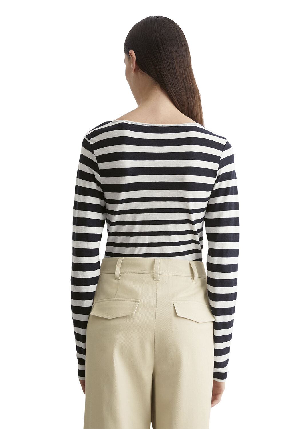 T-shirt, long sleeve, boat neck, st