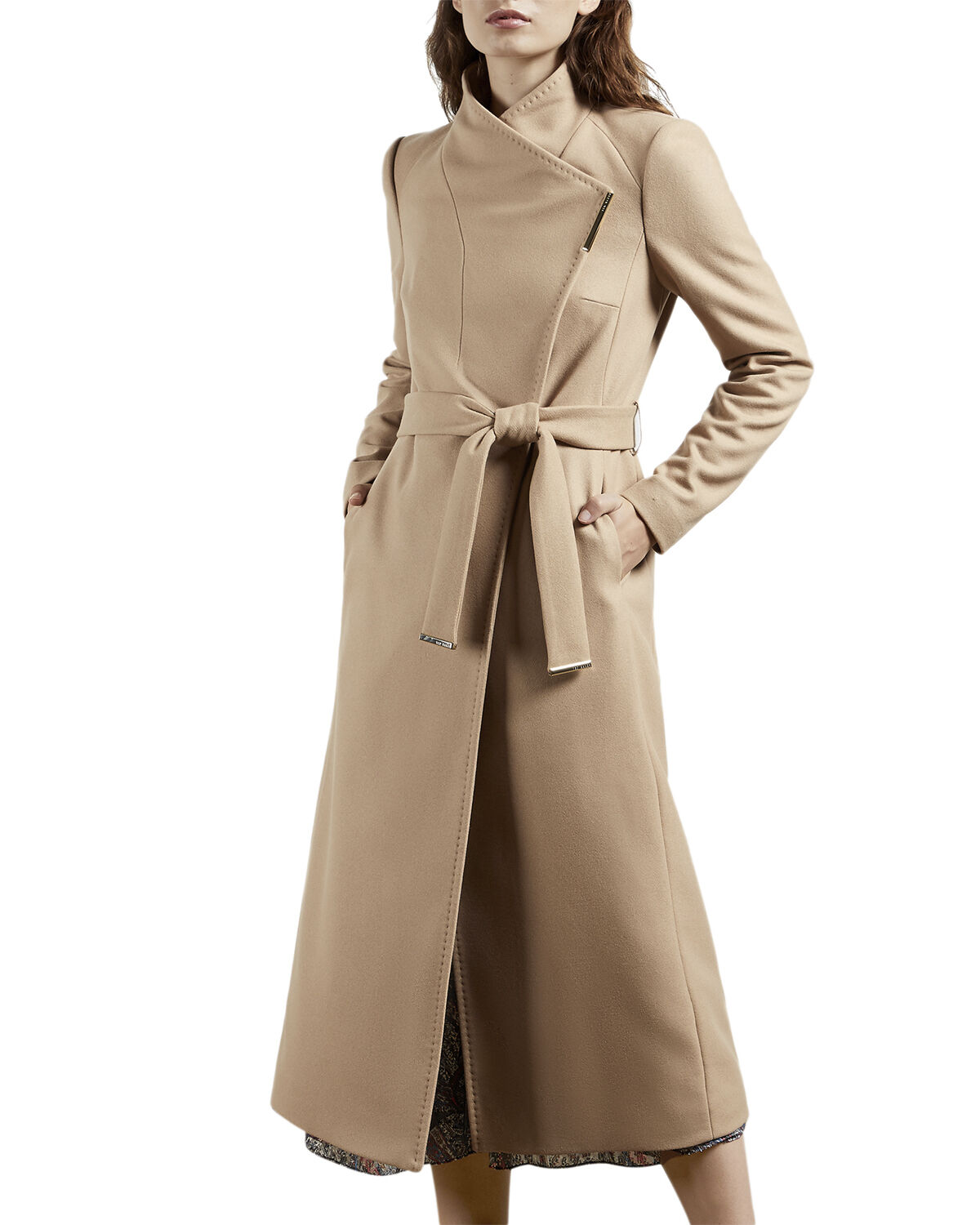 ROSELL Long Length Wool Wrap Coat
