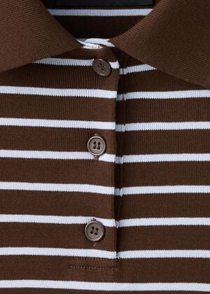 Contrasting stripes cotton polo shi