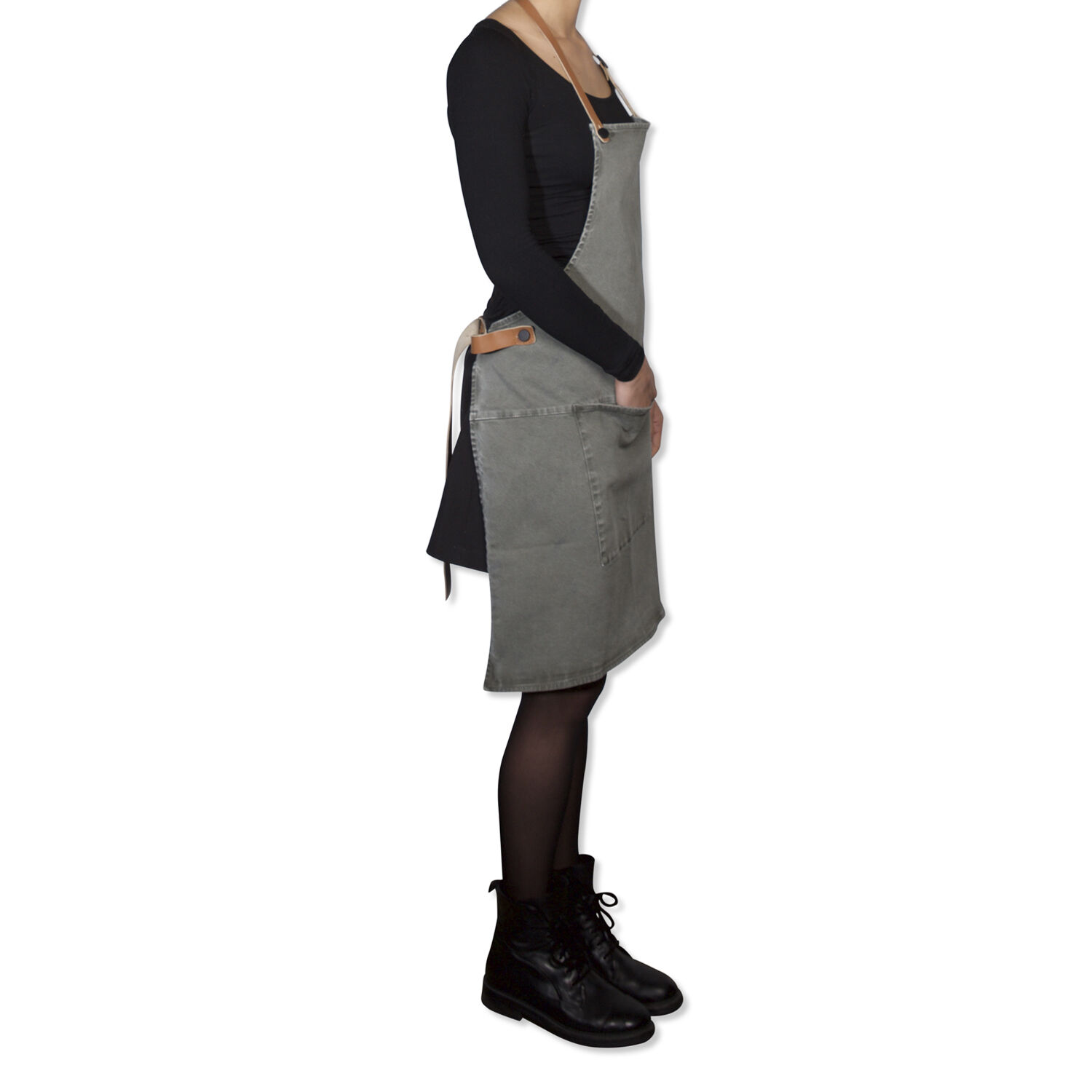 Forkl&aelig;de BBQ Style Apron Grey Green