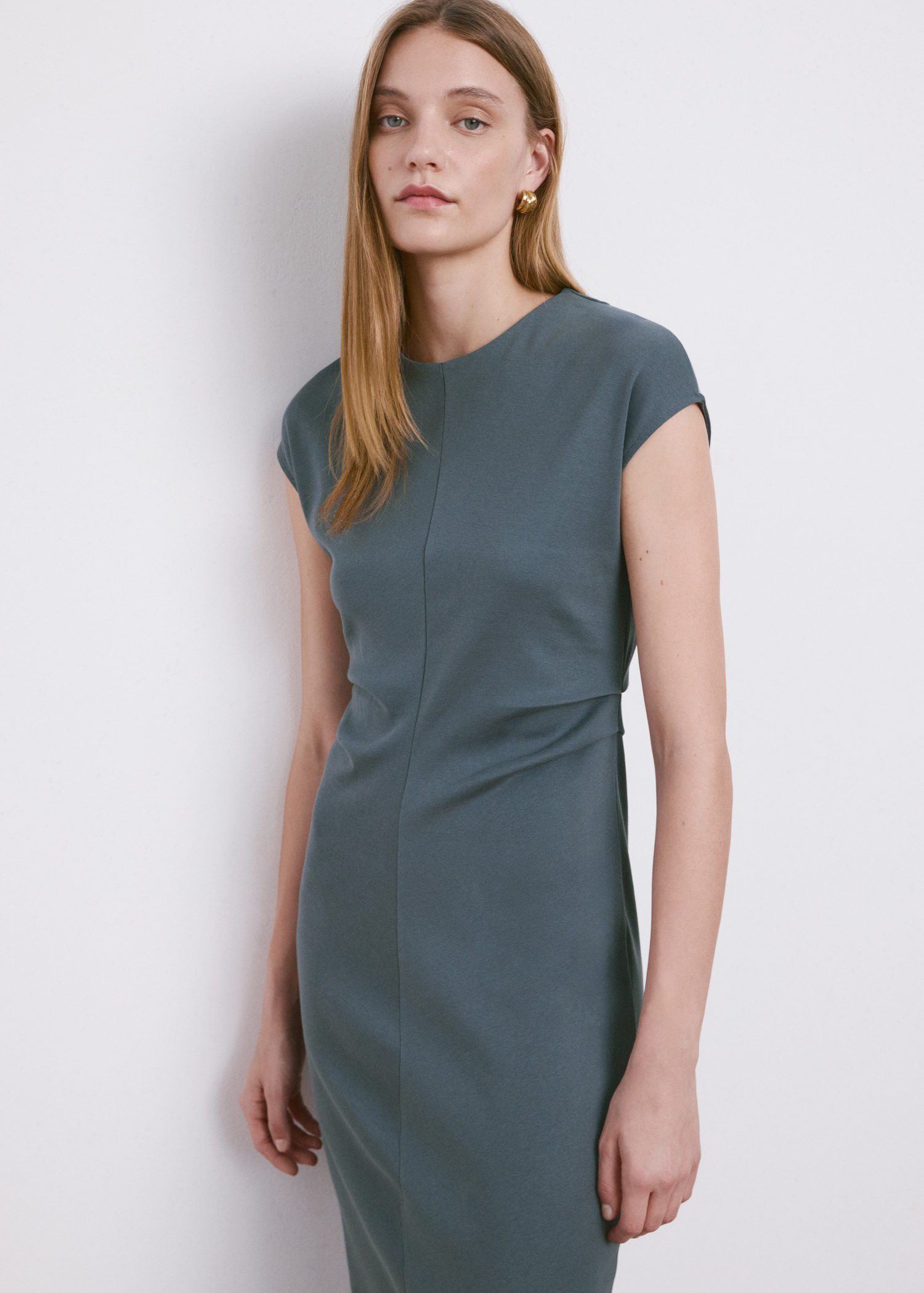 Midi-dress with draped detail