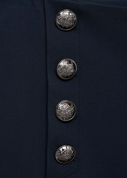 Straight trousers with jewel button