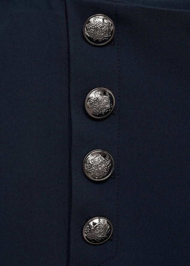 Straight trousers with jewel button