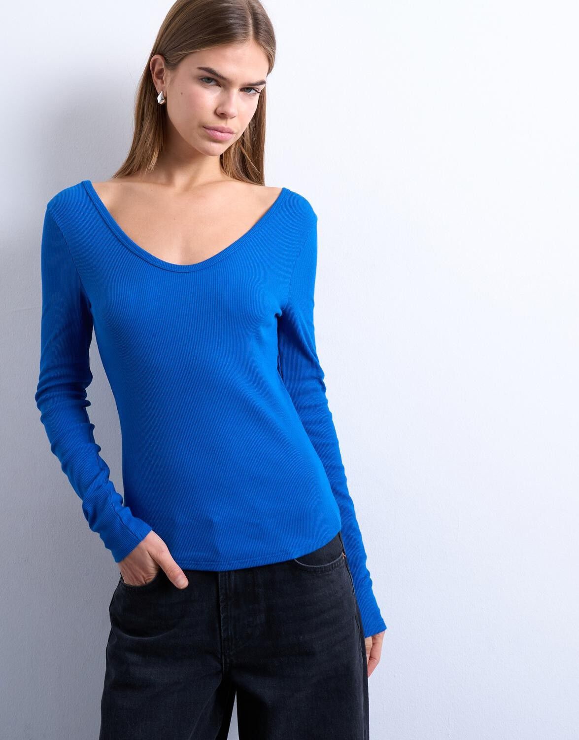 Tswendy Ls V-Neck Top Jrs