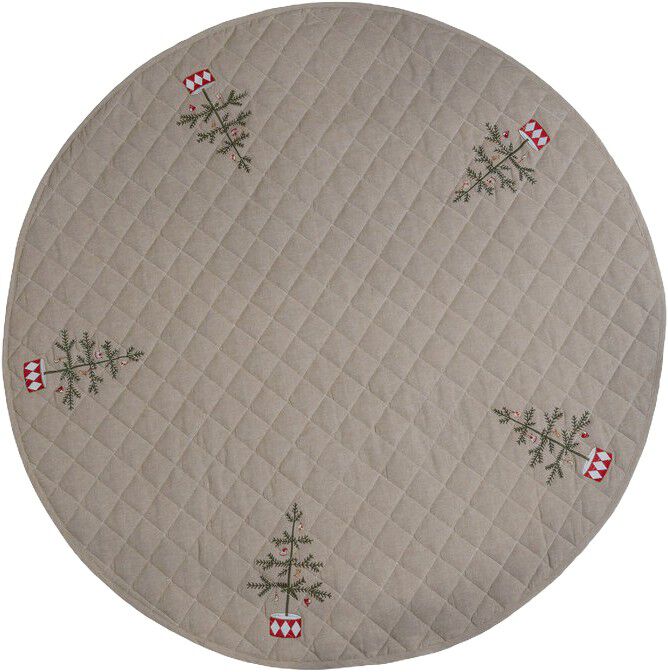 Juletr&aelig;st&aelig;ppe m/broderi D120cm quilt bomuld