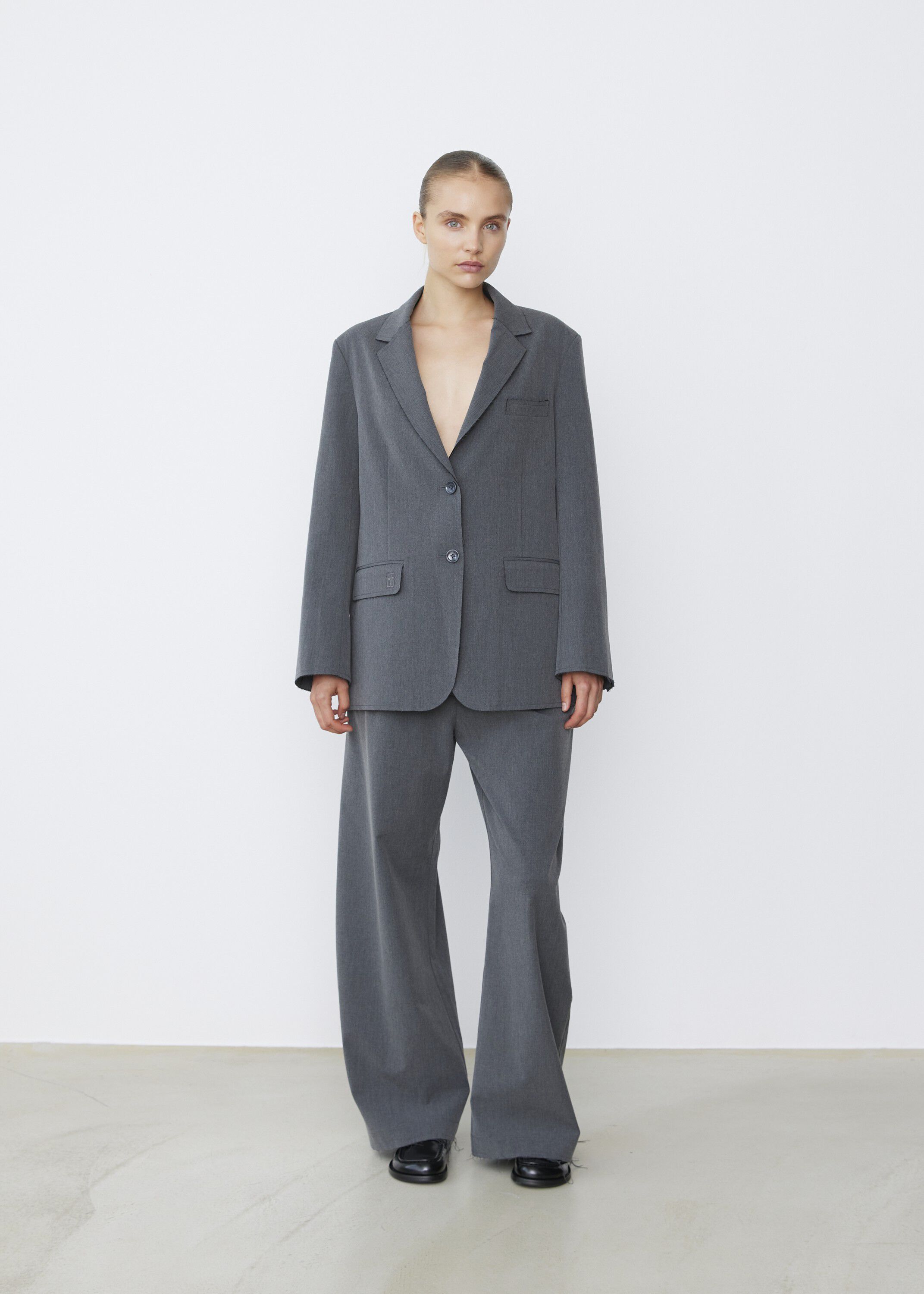 Raw Hem Oversized Blazer