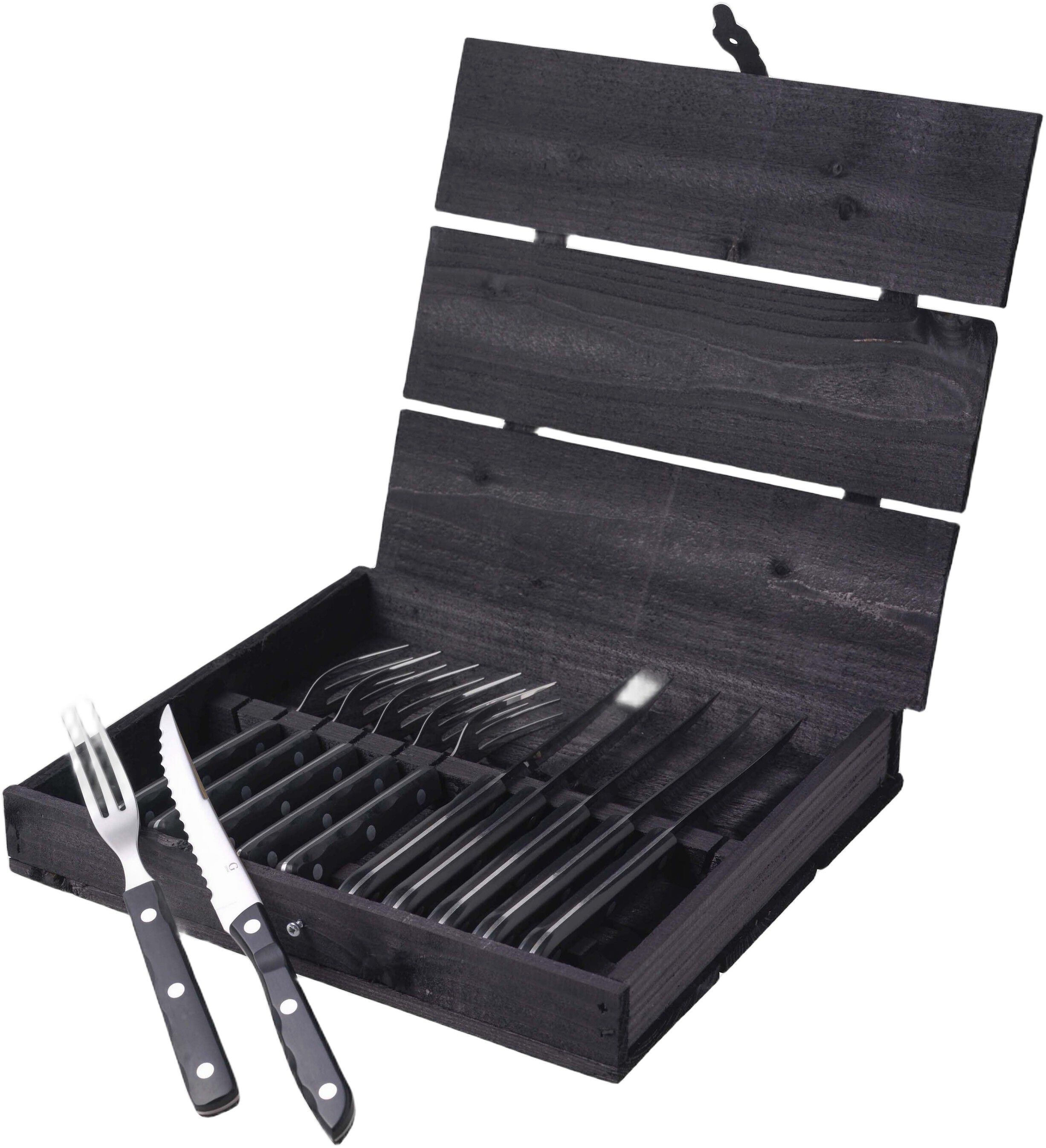 Steakbestick/grillbestick Old Farmer Black 12 delar Svart/St