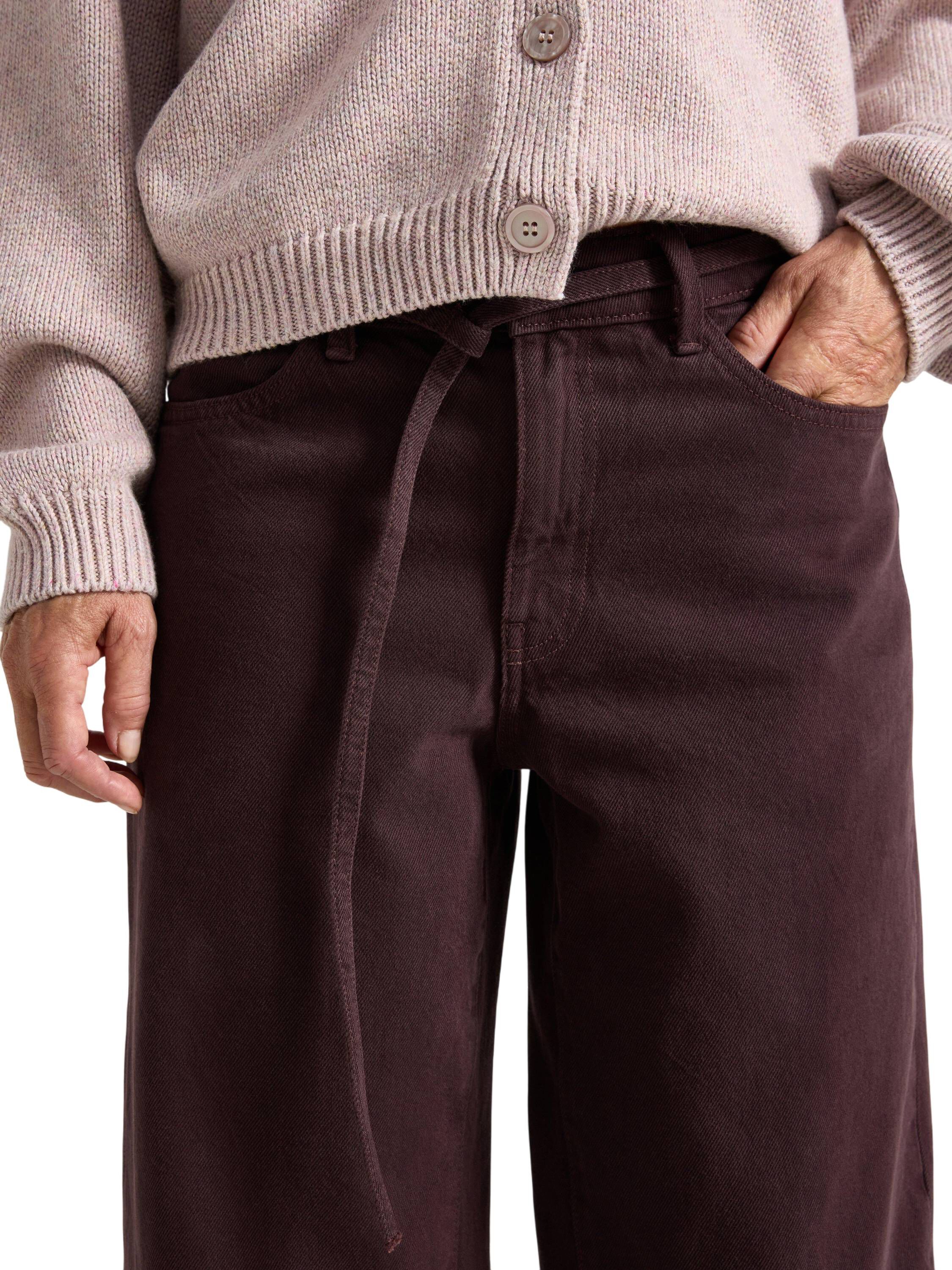 Trousers in twill with wide fit, re