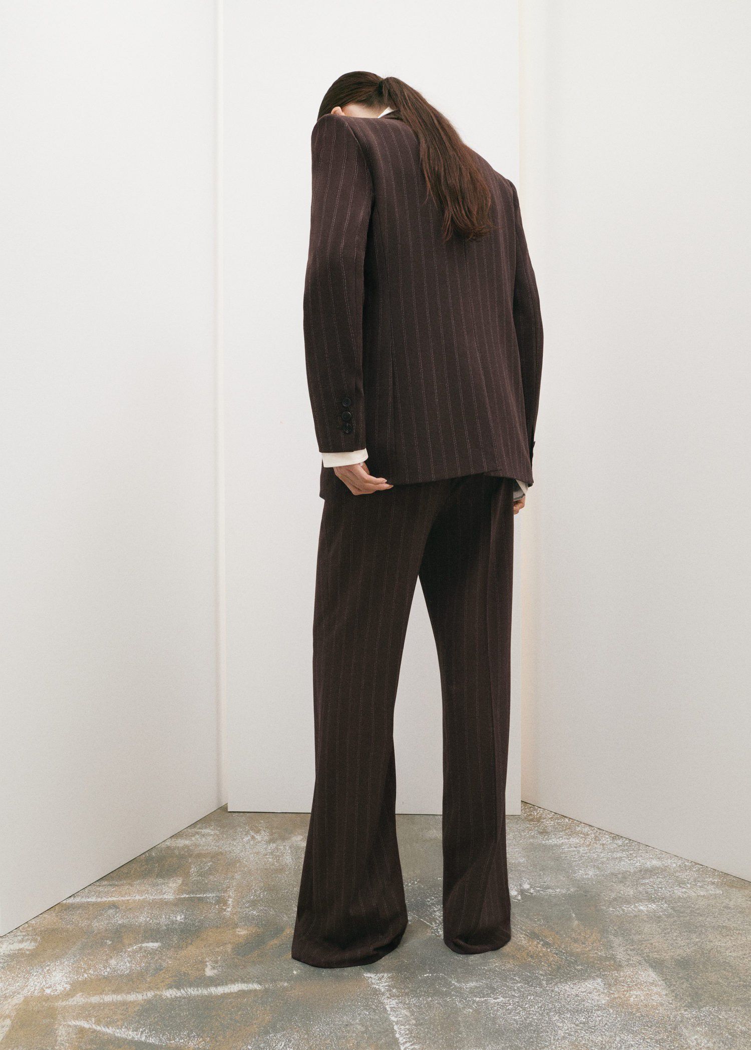 Pinstripe suit trousers