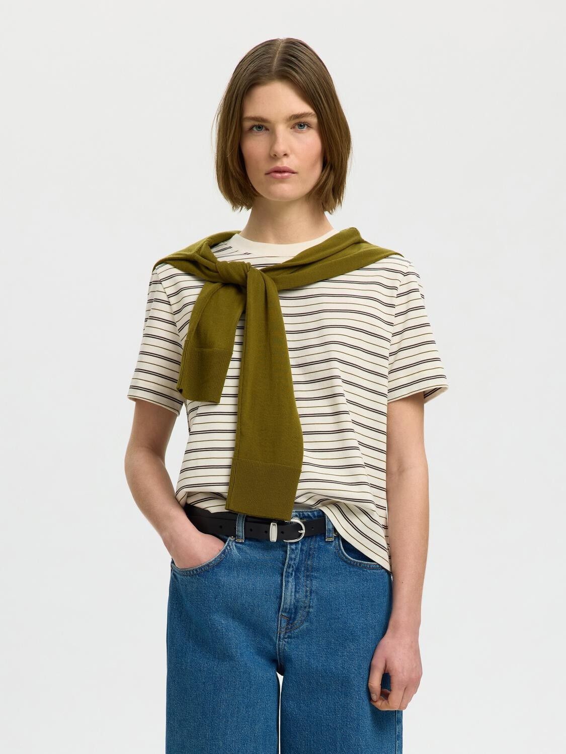 SLWESSENTIAL SS STRIPED BOXY TEE NO