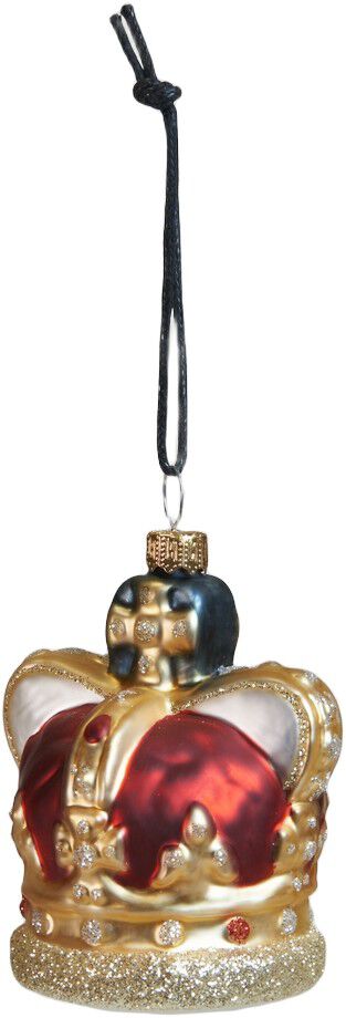 Julekugle kongekrone D7x8cm glas