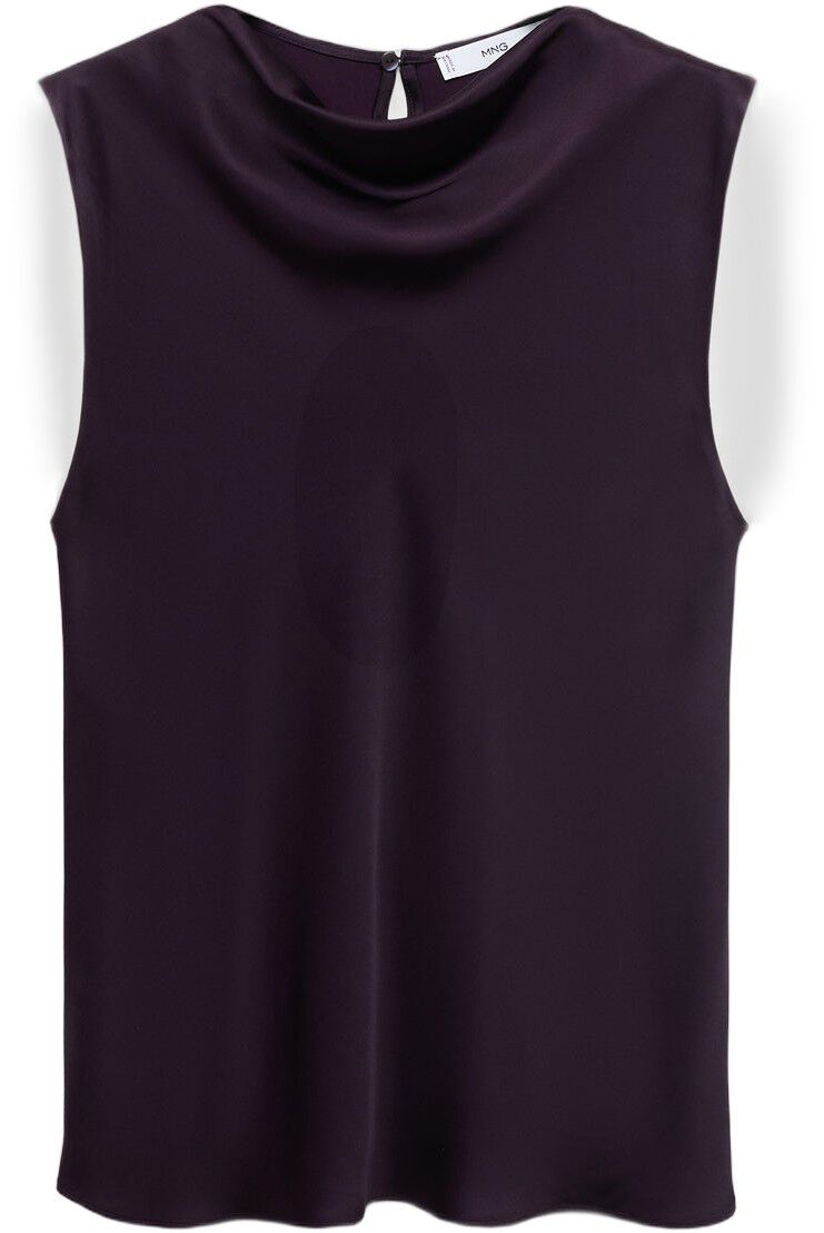 Satin blouse with draped neck