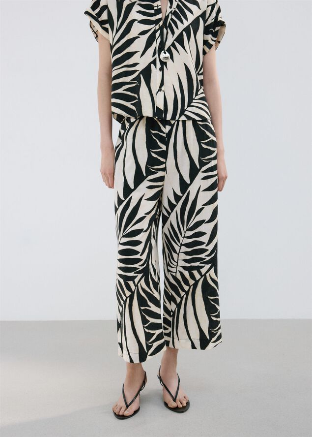 Tropical print trousers