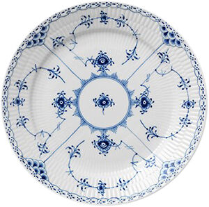 Blue Fluted Half Lace 25 cm tallrik